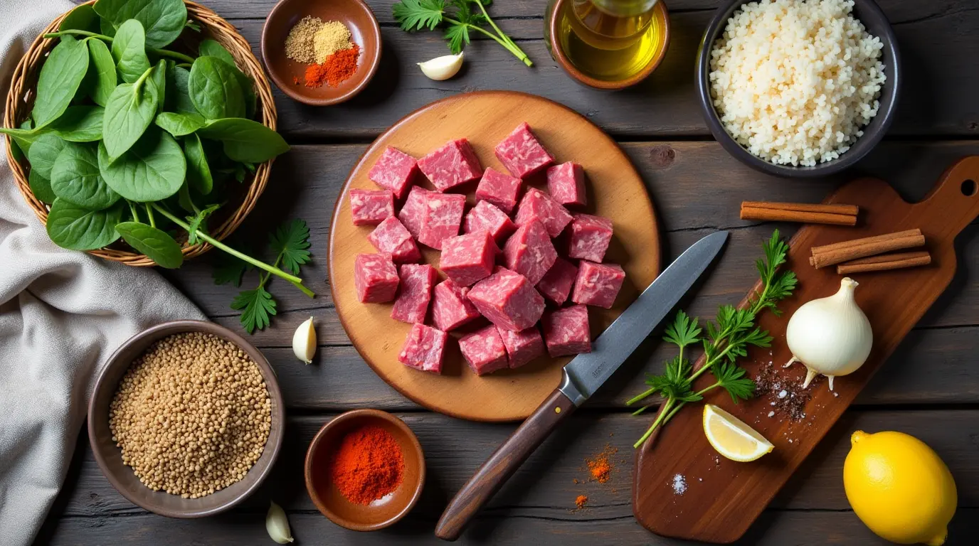 Lamb Lentils Rice Spinach Recipe