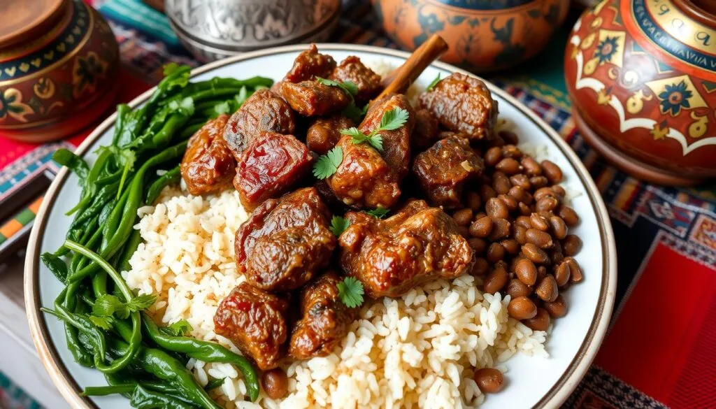 lebonese lamb lentils rice spinach recipe