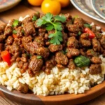 lebonese lamb lentils rice spinach recipe