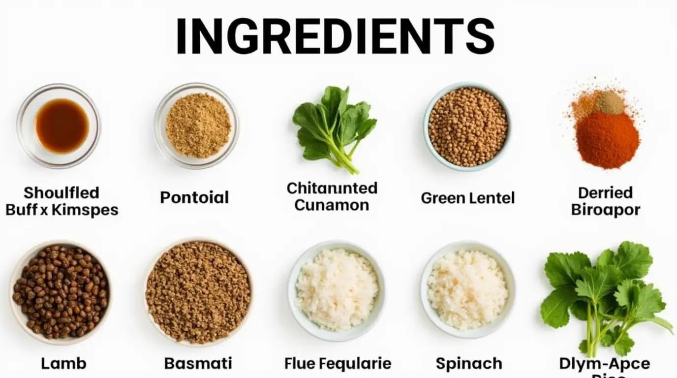 lebonese lamb lentils rice spinach recipe