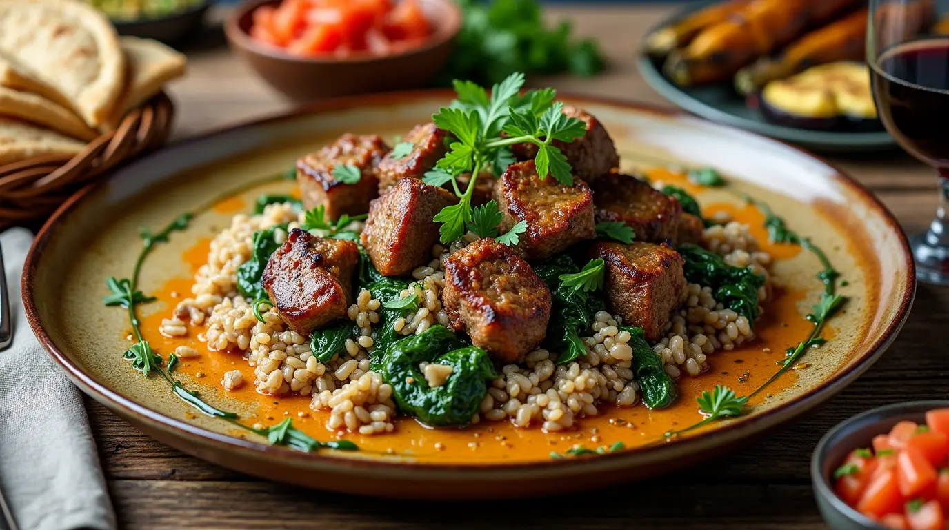 Lamb Lentils Rice Spinach Recipe